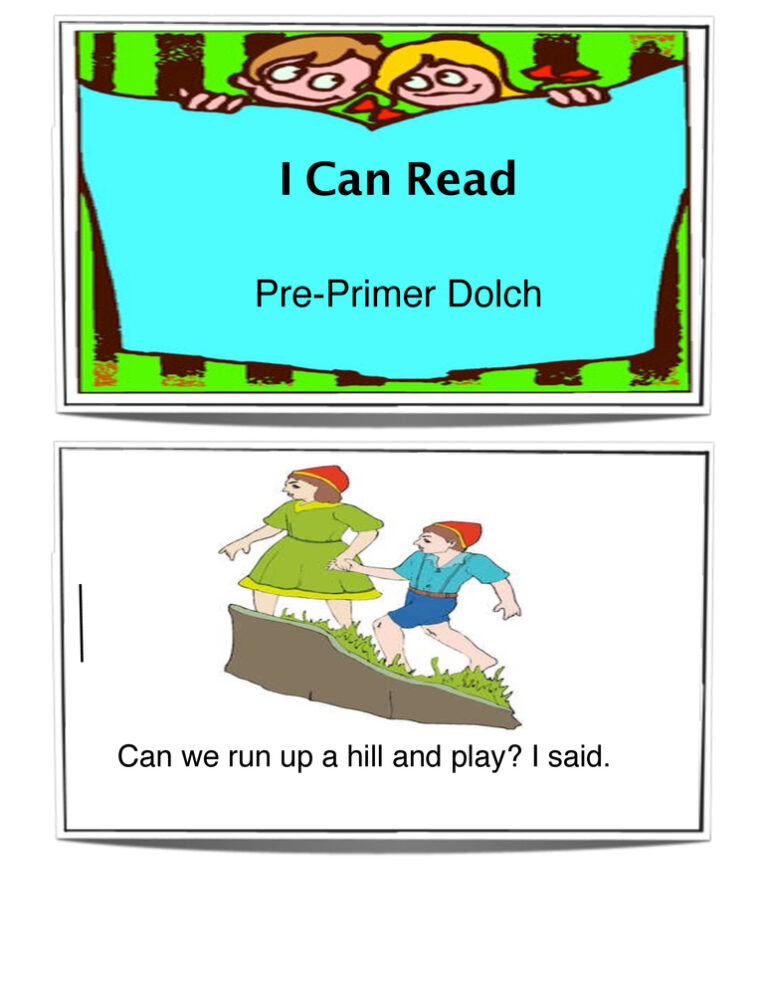 Pre-Primer Sight Words Book