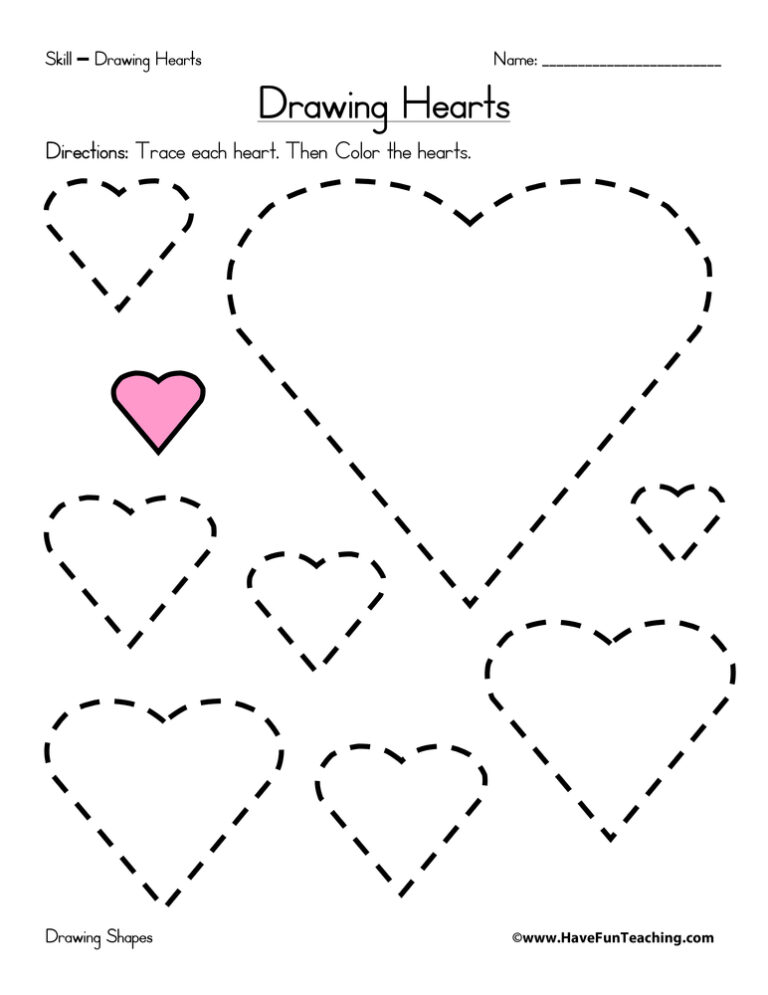 Drawing Hearts Worksheet