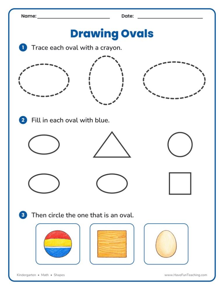 Drawing Ovals Worksheet