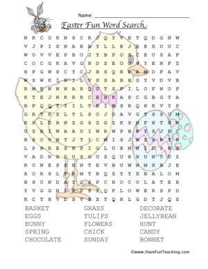Easter Word Search Worksheet