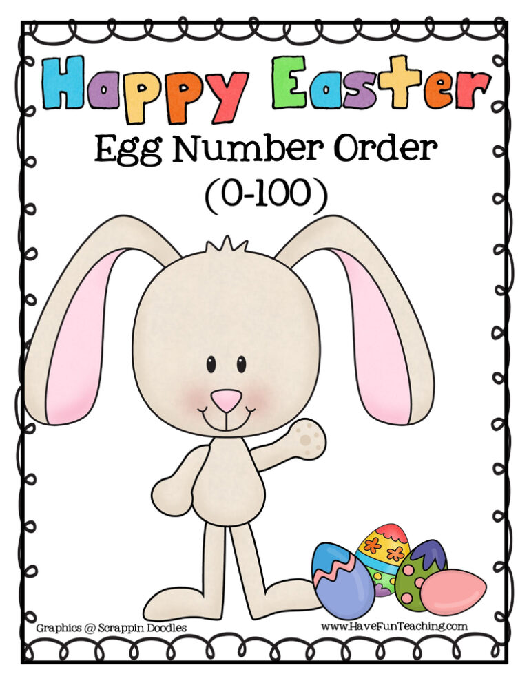 Easter 0-100 Number Order Activity