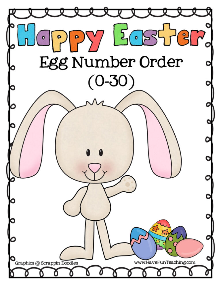 Easter Number Order 0-30 Activity