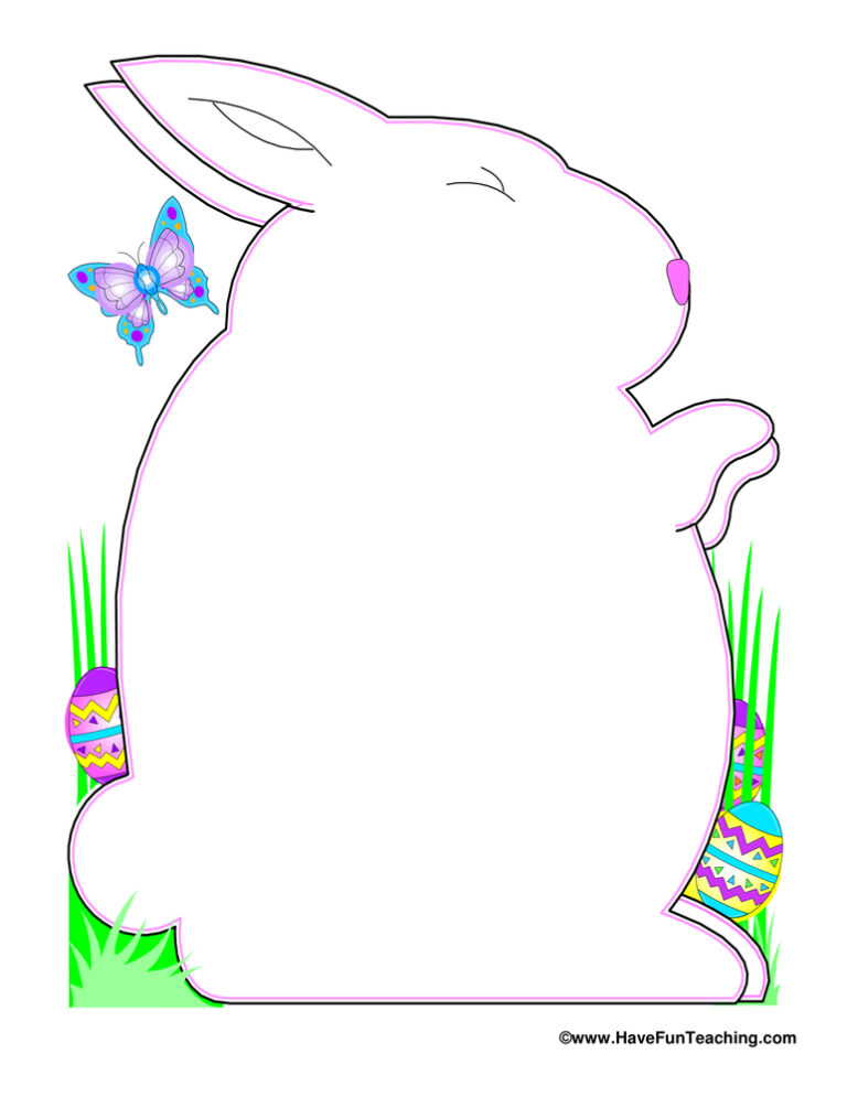 Easter Bunny Outline Writing Paper