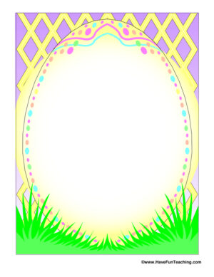 Easter Egg Outline Writing Paper