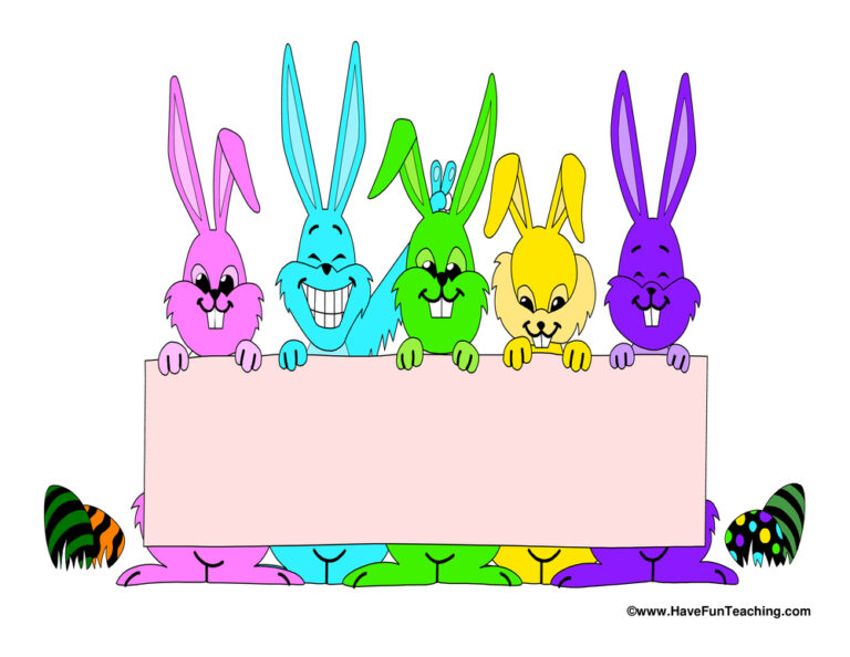 Easter Colorful Rabbits Writing Paper