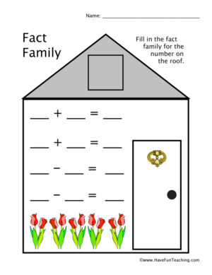 Fact Family Worksheet