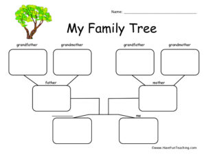 2 Children Family Tree Worksheet