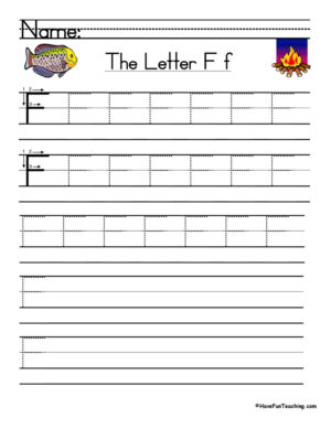 Letter F Handwriting Practice Worksheet