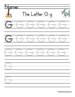 Letter G Handwriting Practice Worksheet