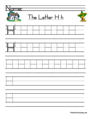 Letter H Handwriting Practice Worksheet