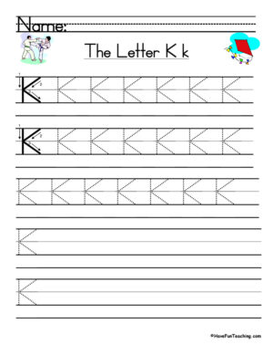 Letter K Handwriting Practice Worksheet