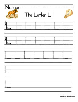 Letter L Handwriting Practice Worksheet
