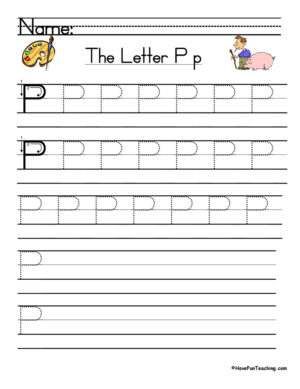 Letter P Handwriting Practice Worksheet