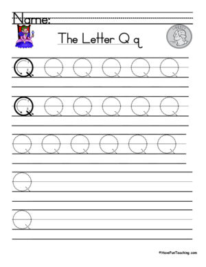 Letter Q Handwriting Practice Worksheet