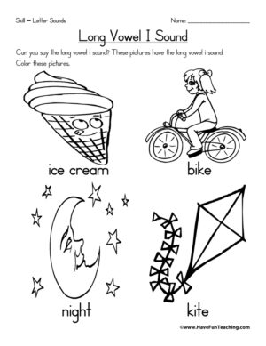 Long Vowel I Worksheet