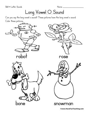 Long Vowel O Worksheet