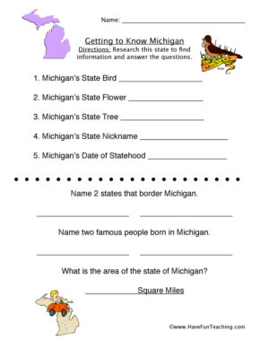 Michigan Worksheet