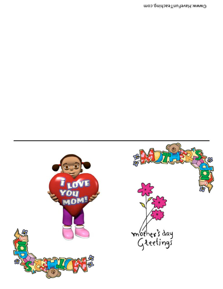Mother's Day Girl With Heart Card