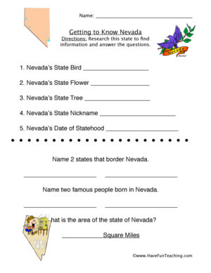 Nevada Worksheet