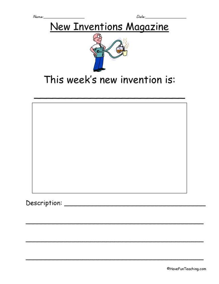 New Inventions Magazine Worksheet