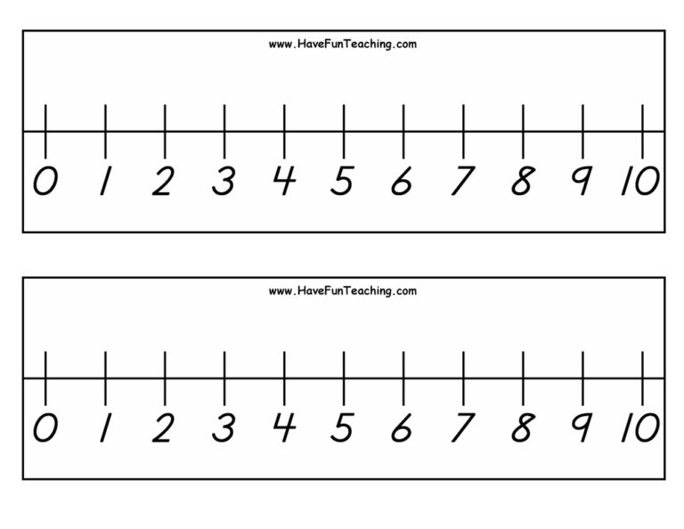 Number Lines Template