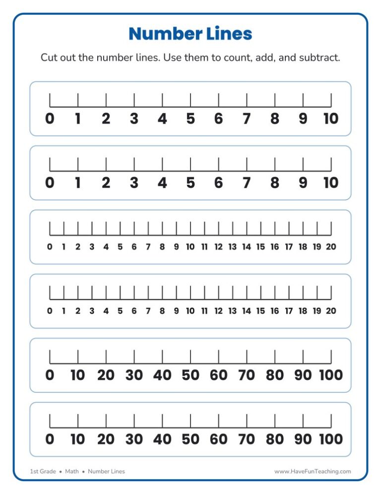 Number Lines Template