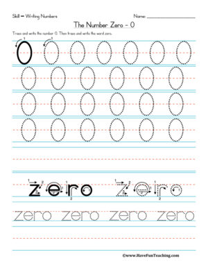 Number Handwriting Worksheets