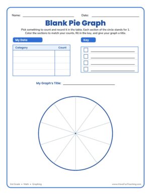 3rd grade blank pie graph graphing worksheet