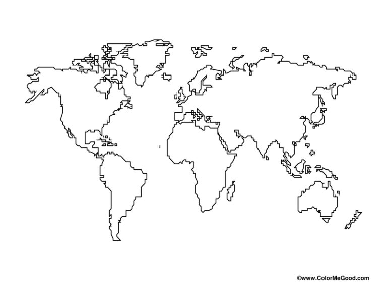 World Blank Map Worksheet