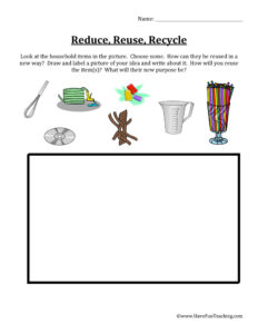 Reduce, Reuse, Recycle Items Worksheet - Have Fun Teaching