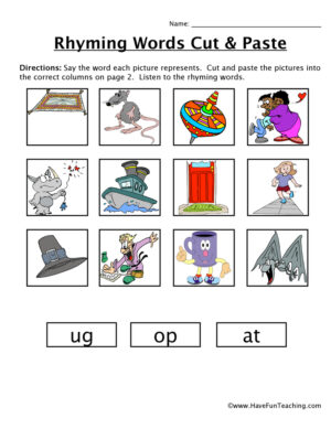 Rhyming Words -ug