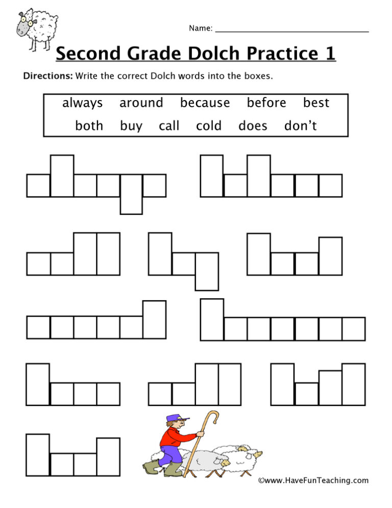 High Frequency Words Worksheets - Have Fun Teaching