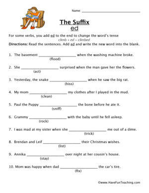 Add ED Suffix Worksheet