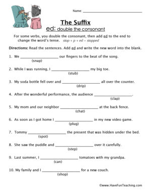 ED Suffix Worksheet