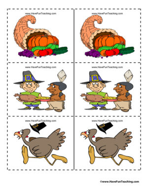 Thanksgiving Matching Game Activity