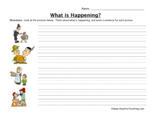Thanksgiving Sentence Writing Worksheet