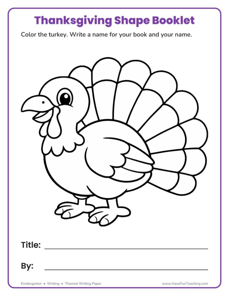 Thanksgiving Shape Writing Booklet
