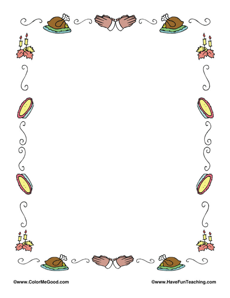 Thanksgiving Dinner Writing Paper