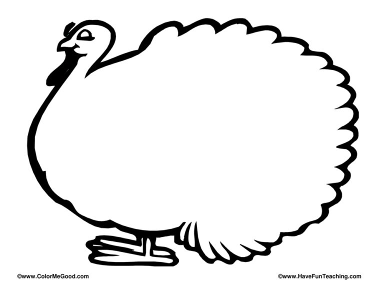 Thanksgiving Turkey Outline Writing Paper