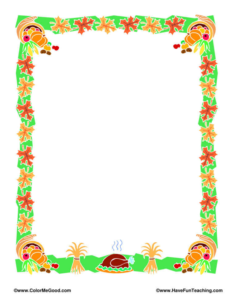 Thanksgiving Cornucopia Writing Paper