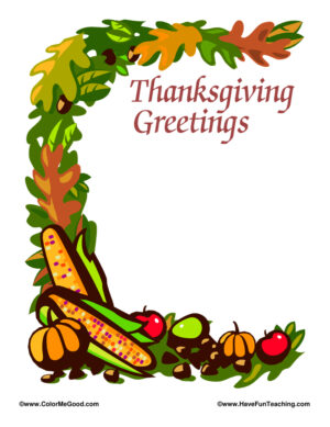 Thanksgiving Greetings Writing Paper