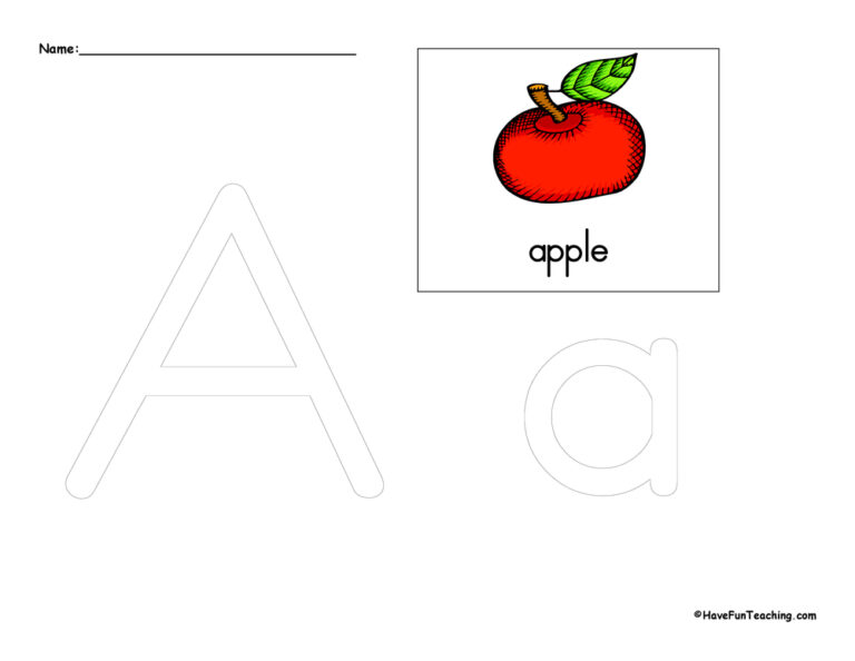 Letter A Tracing Worksheet