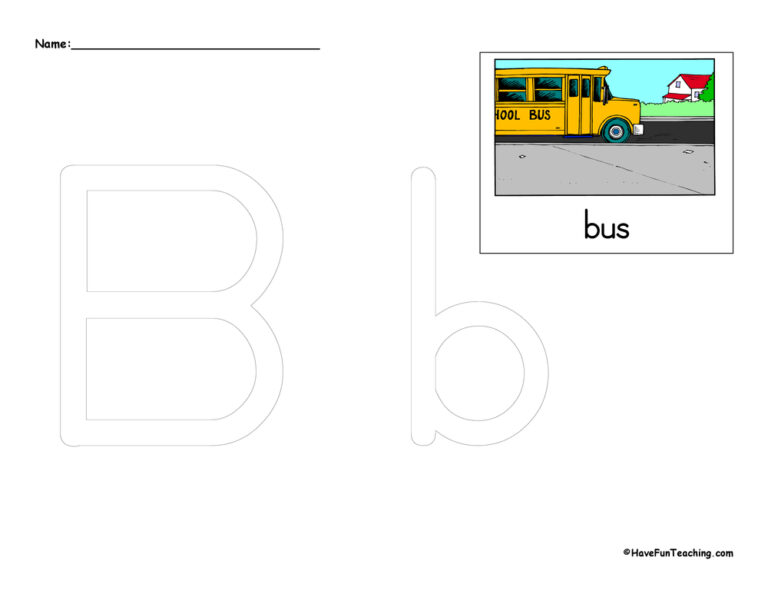 Letter B Tracing Worksheet