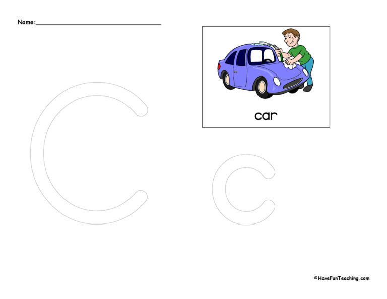 Letter C Tracing Worksheet