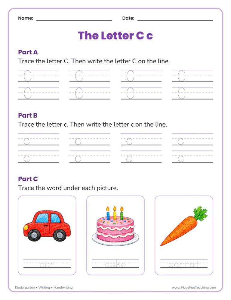Letter C Tracing Worksheet