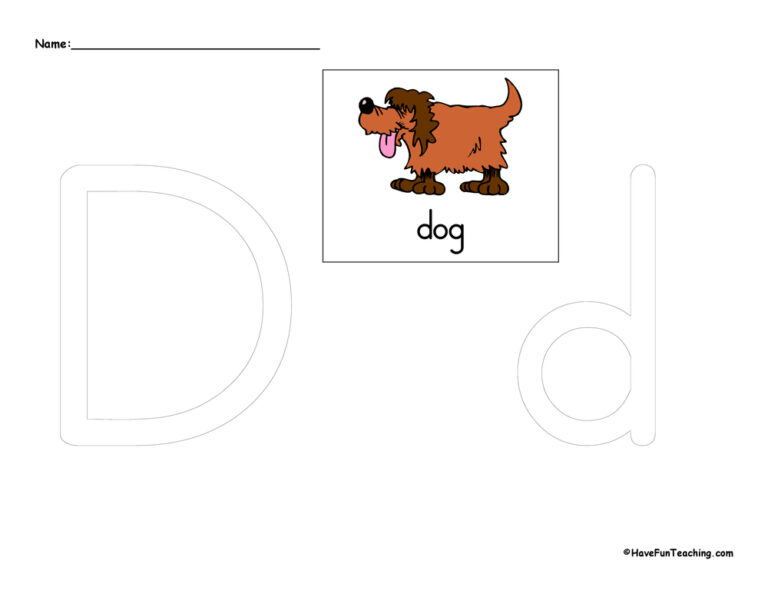 Letter D Tracing Worksheet
