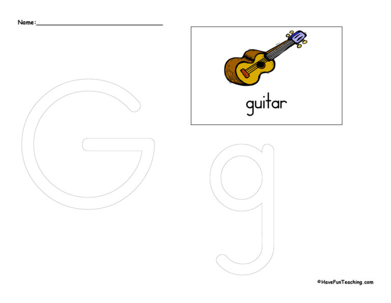 Letter G Tracing Worksheet