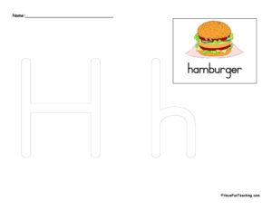 Letter H Tracing Worksheet