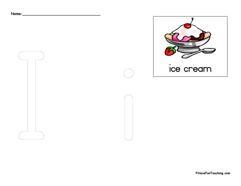 Letter I Tracing Worksheet