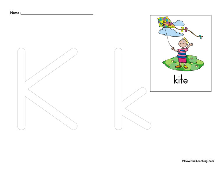 Letter K Tracing Worksheet